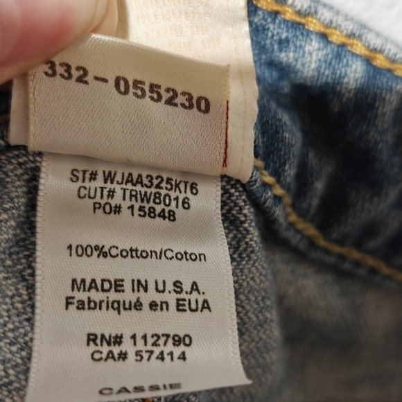 Y2K True Religion Shorts Cassie Size 28 Vintage Distressed Light Wash - Picture 7 of 7